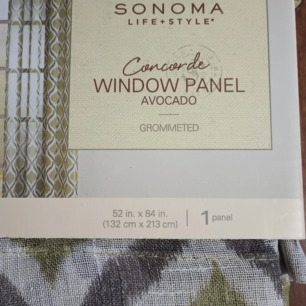 SONOMA Concorde 52 x 84 Light Filtering Window Panel Curtain Avocado Green NWT